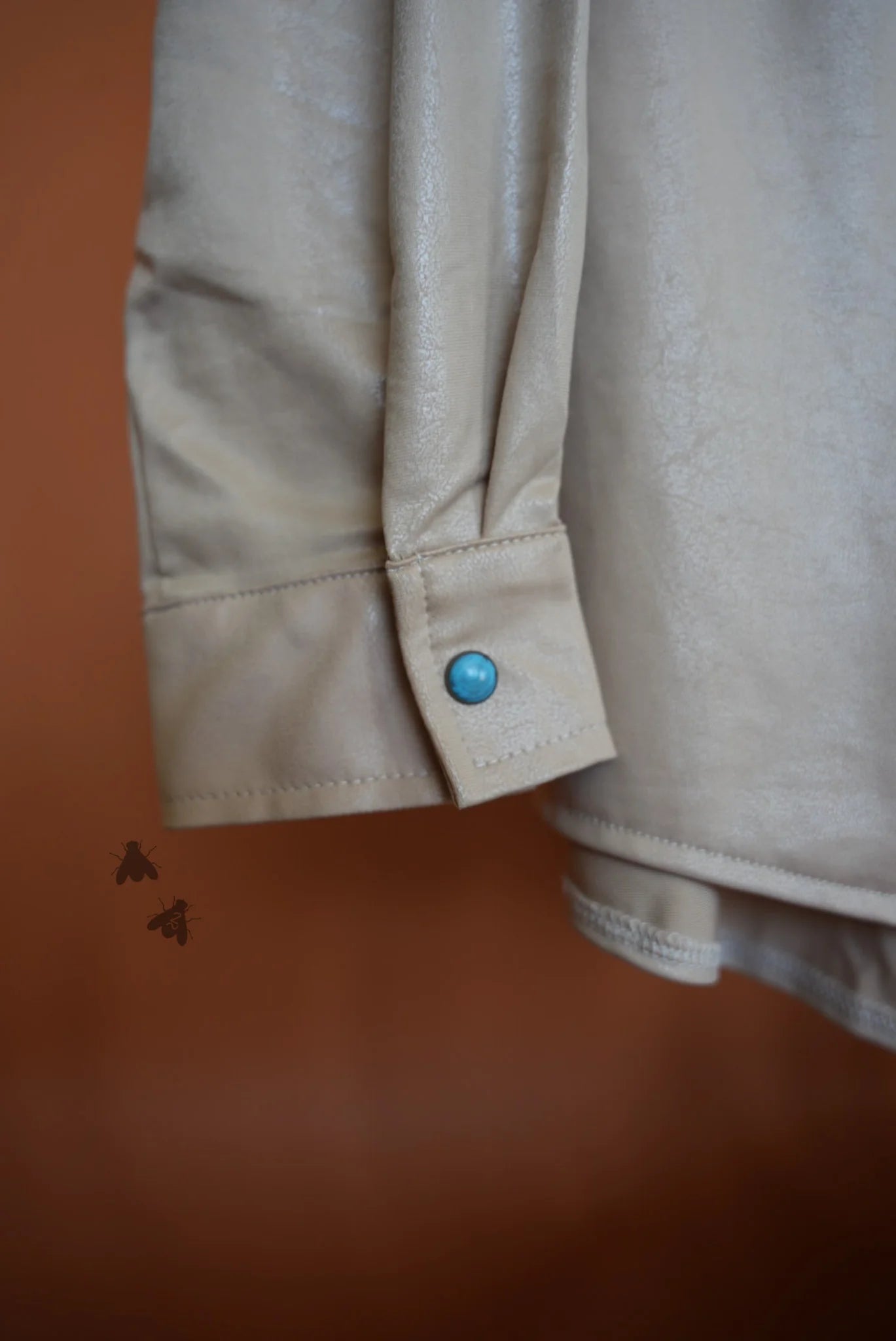 Leather Lux Sand Button Up