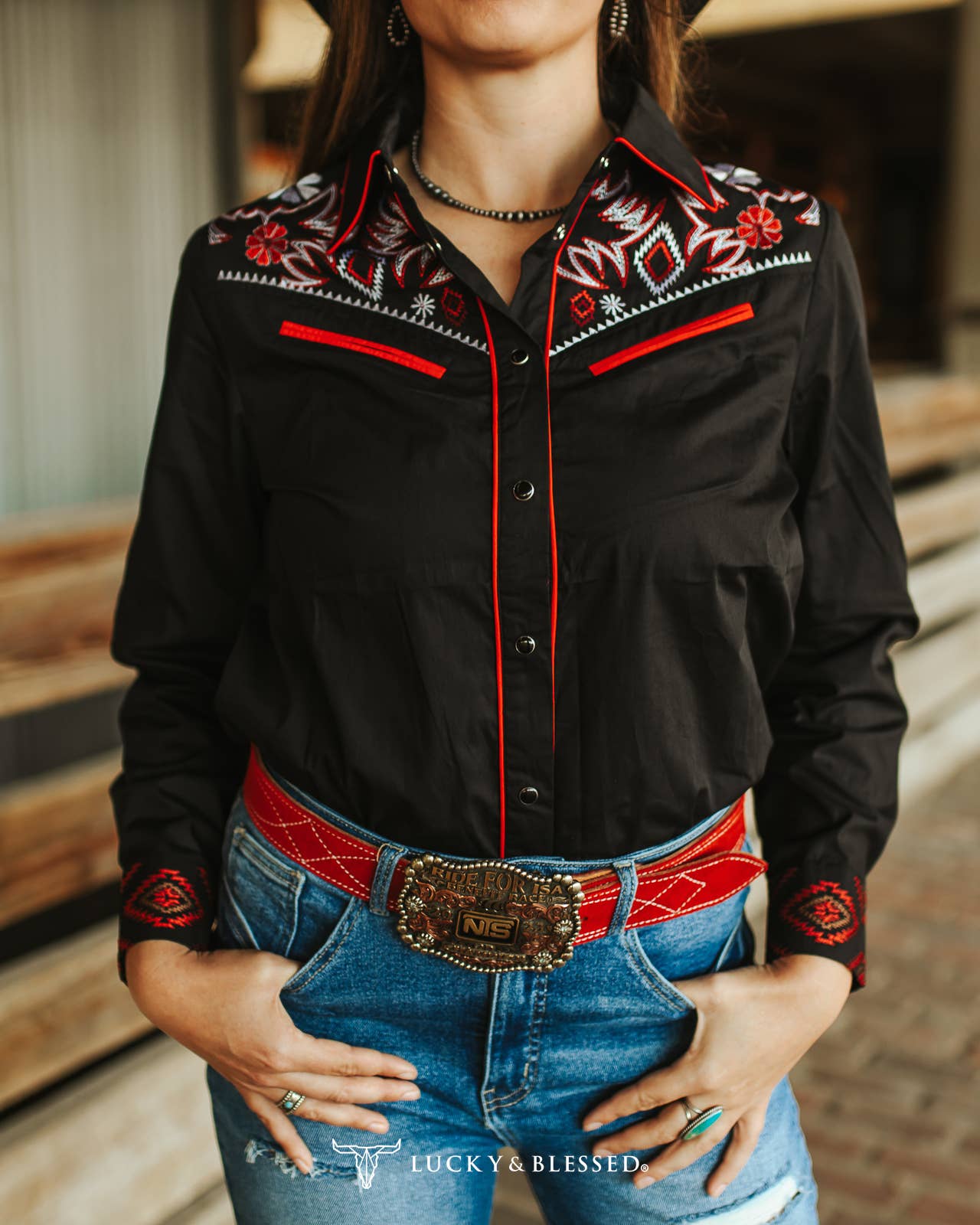 Western Yoke Pearl Snap Button Up