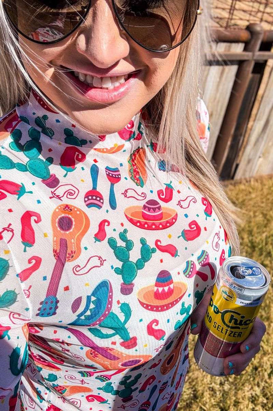 Time To Fiesta Mesh Top