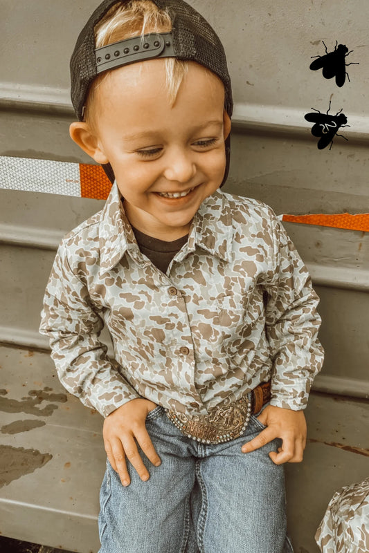 Cowboy Camo Kids Button Up