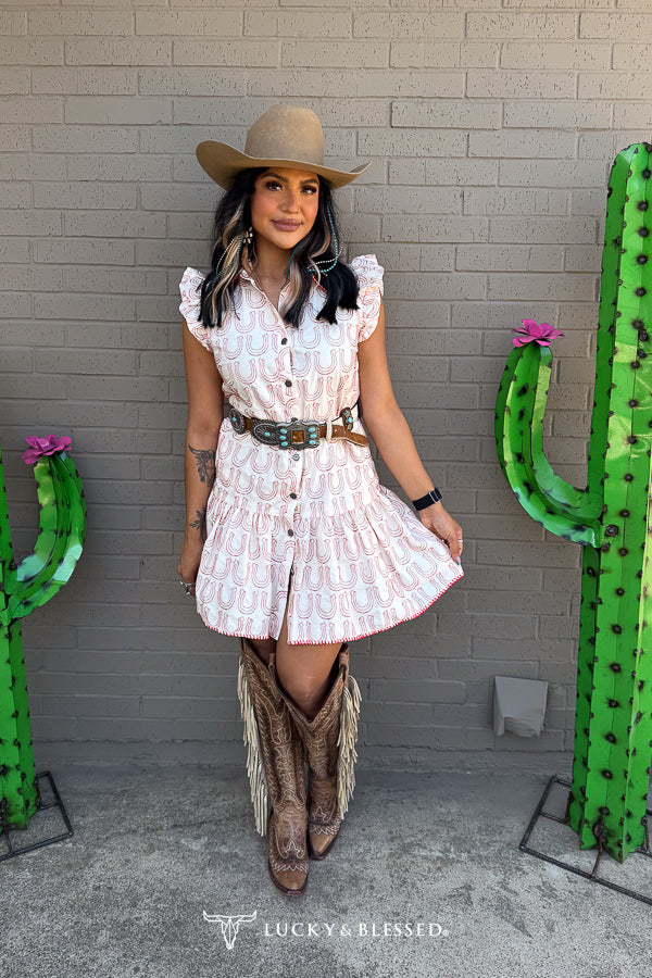 Lucky Charm Horseshoe Ruffle Dress