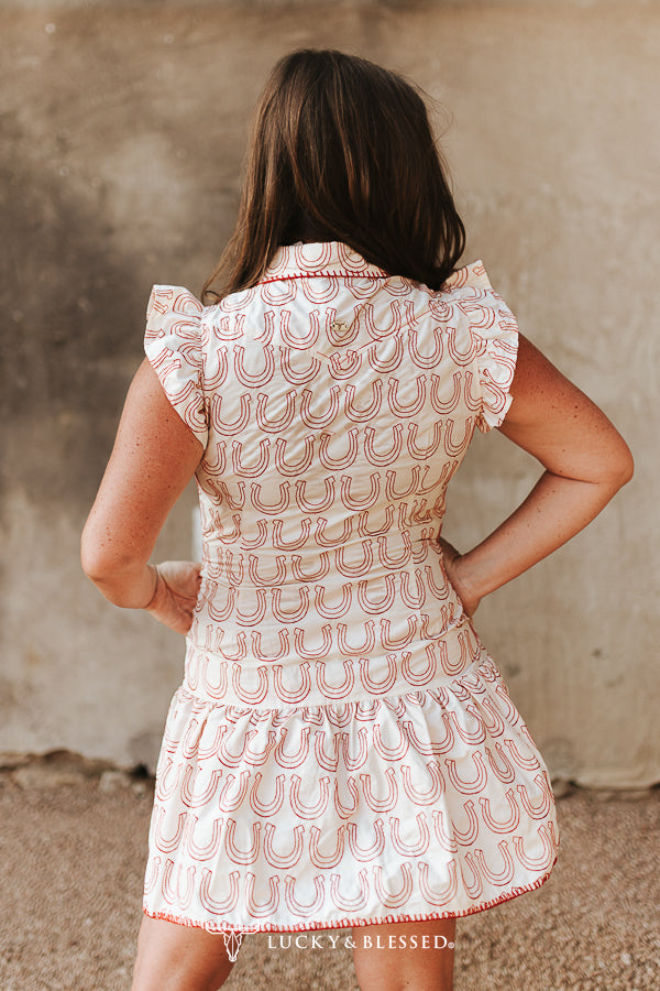 Lucky Charm Horseshoe Ruffle Dress