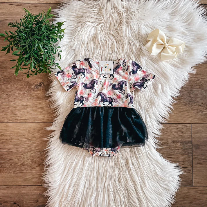 Midnight Mane Tulle Infant Onesie