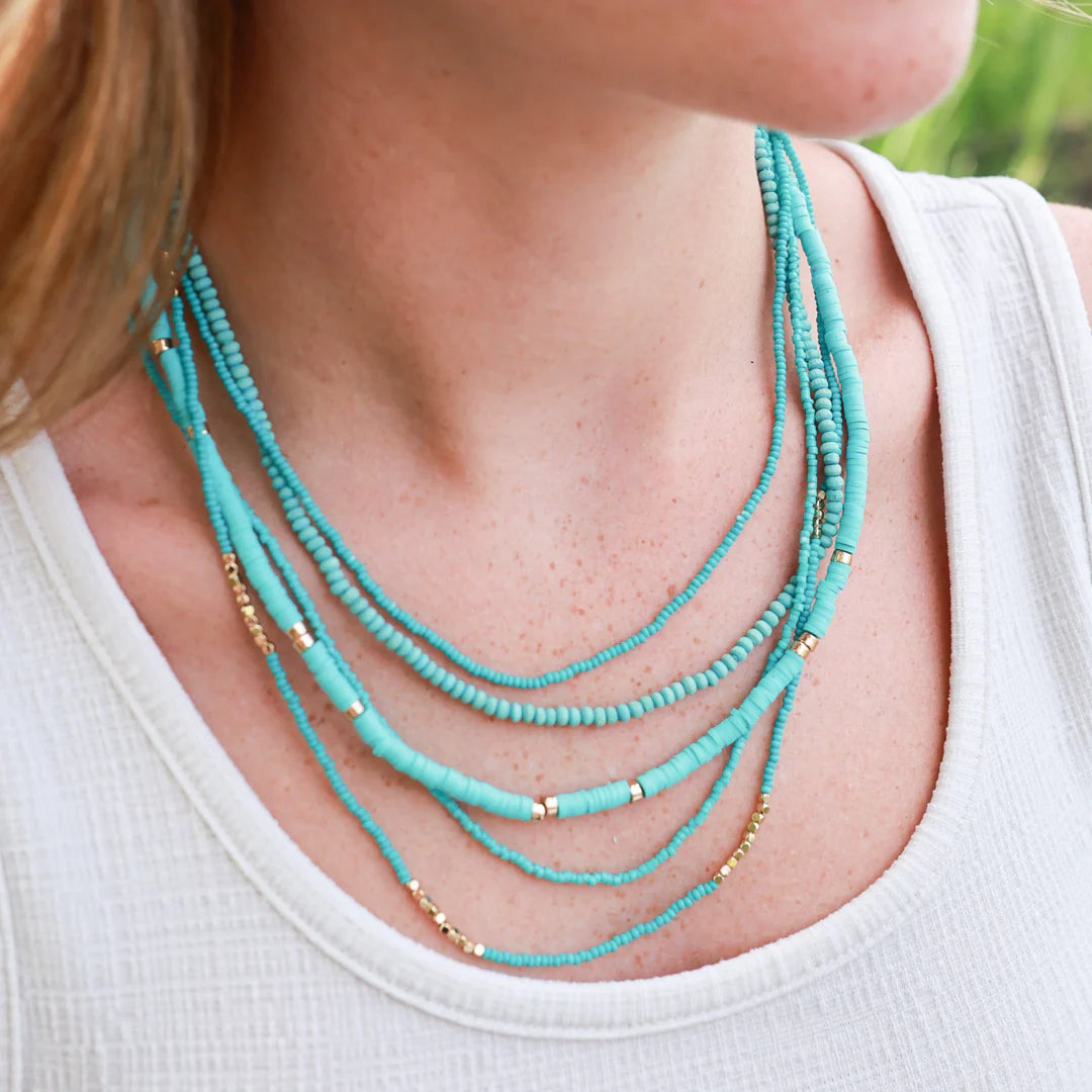 The Turquoise Tide Multi-Strand Necklace