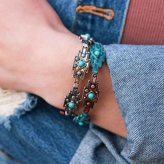 The Navajo Weaver Stretch Bracelet - Three-Tone