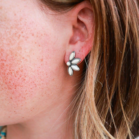 The "Lily" White Petal Studs