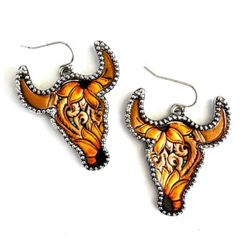 The Desert Bloom Sunflower Steer Earrings