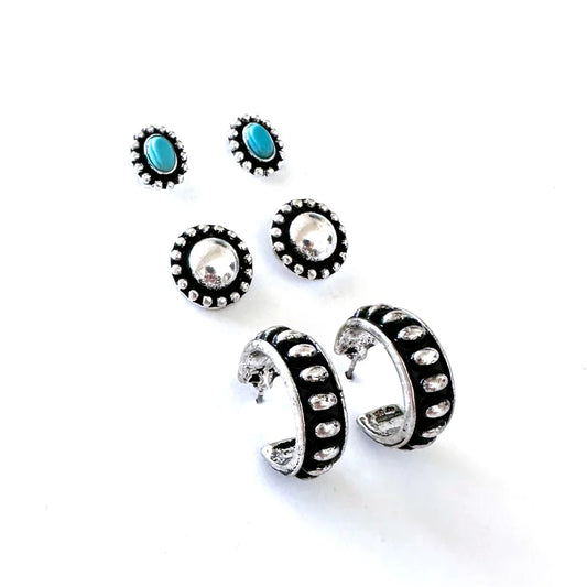 Ranch Life Triple Stud & Hoop Set