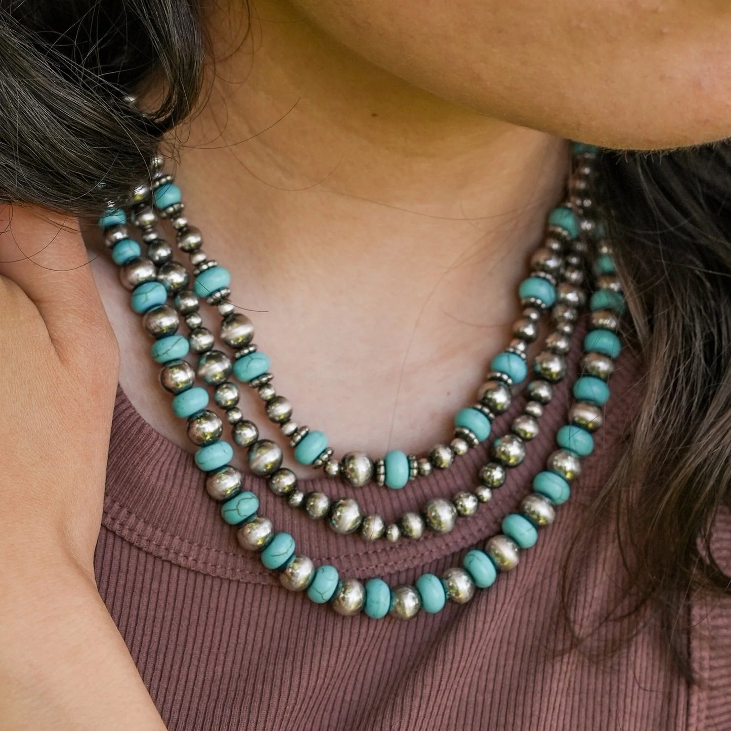 The Santa Fe' Triple Strand Necklace