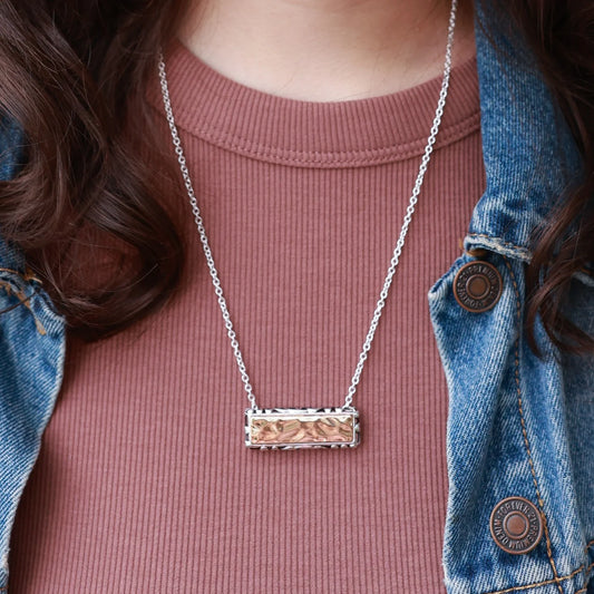 The Sunset Horizon Hammered Bar Necklace