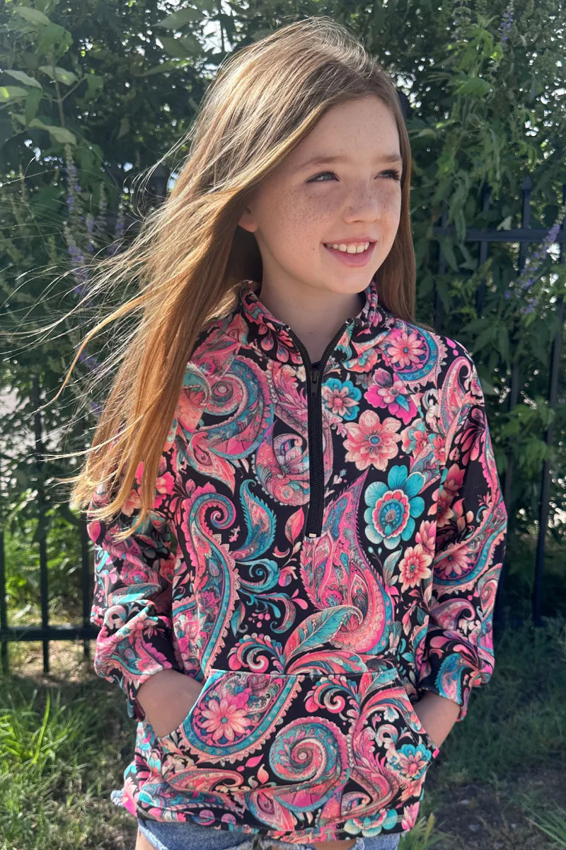Midnight Bloom Kids Pullover