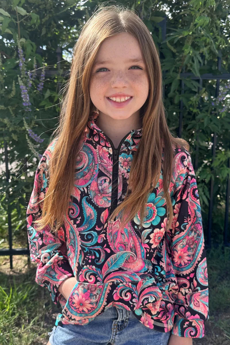 Midnight Bloom Kids Pullover