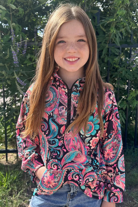 Midnight Bloom Kids Pullover