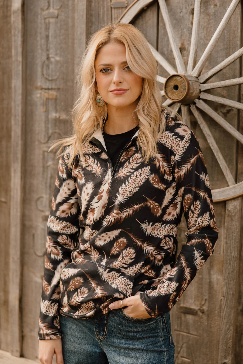 Feathered Grace Pullover