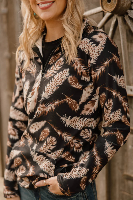 Feathered Grace Pullover