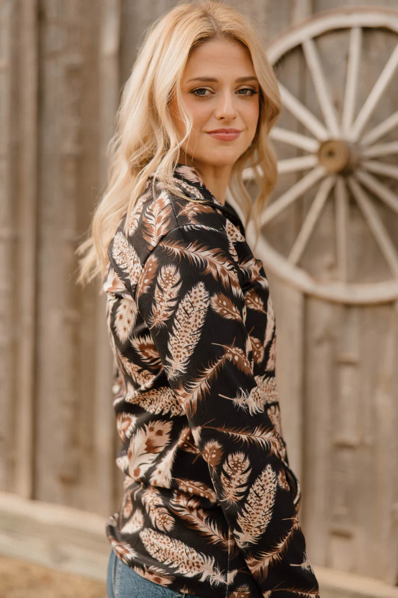 Feathered Grace Pullover