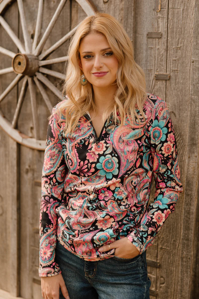 Midnight Bloom Kids Pullover