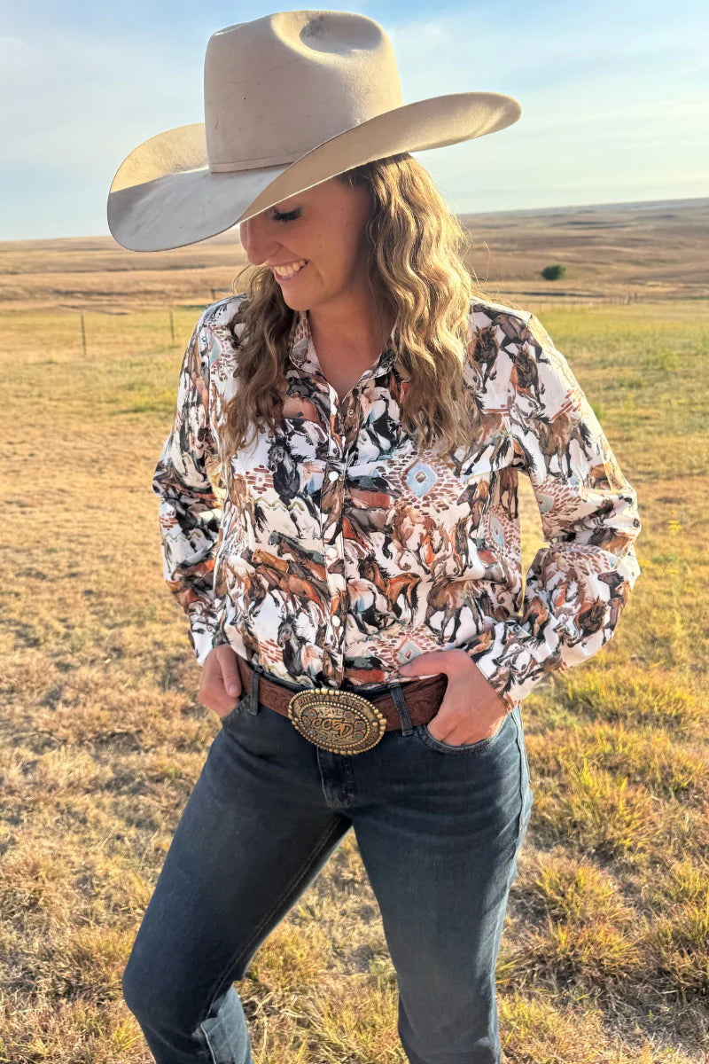 Open Range Button Up