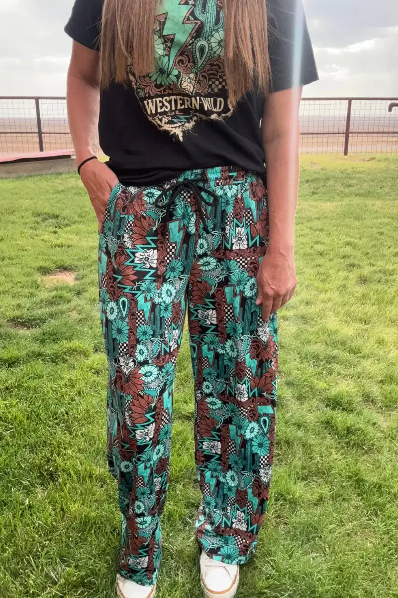 Tattoos in Turquoise Pants