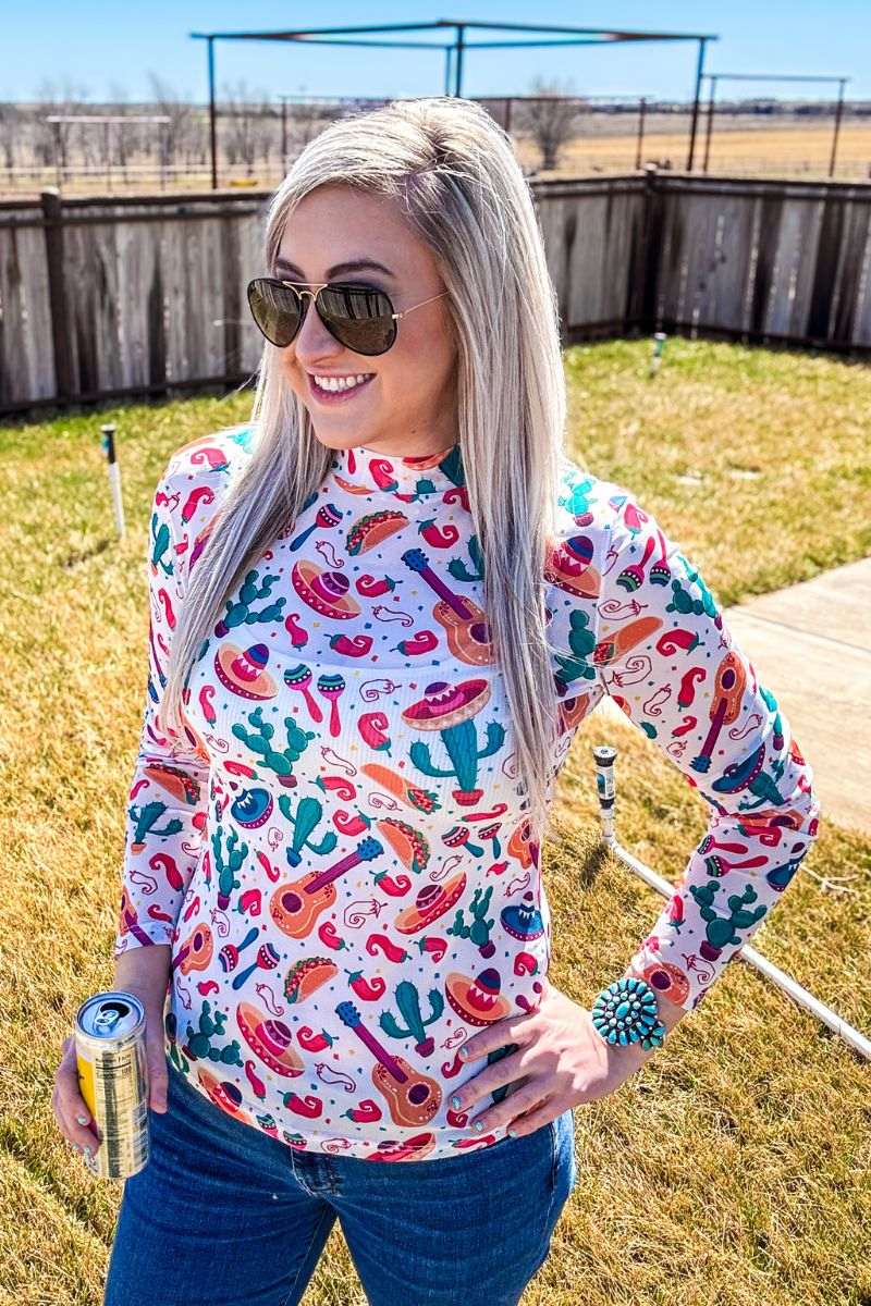 Time To Fiesta Mesh Top